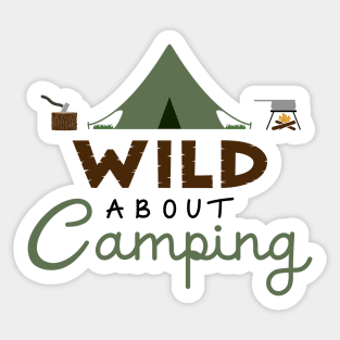 Wild About Camping Color Illustrative Design Sticker